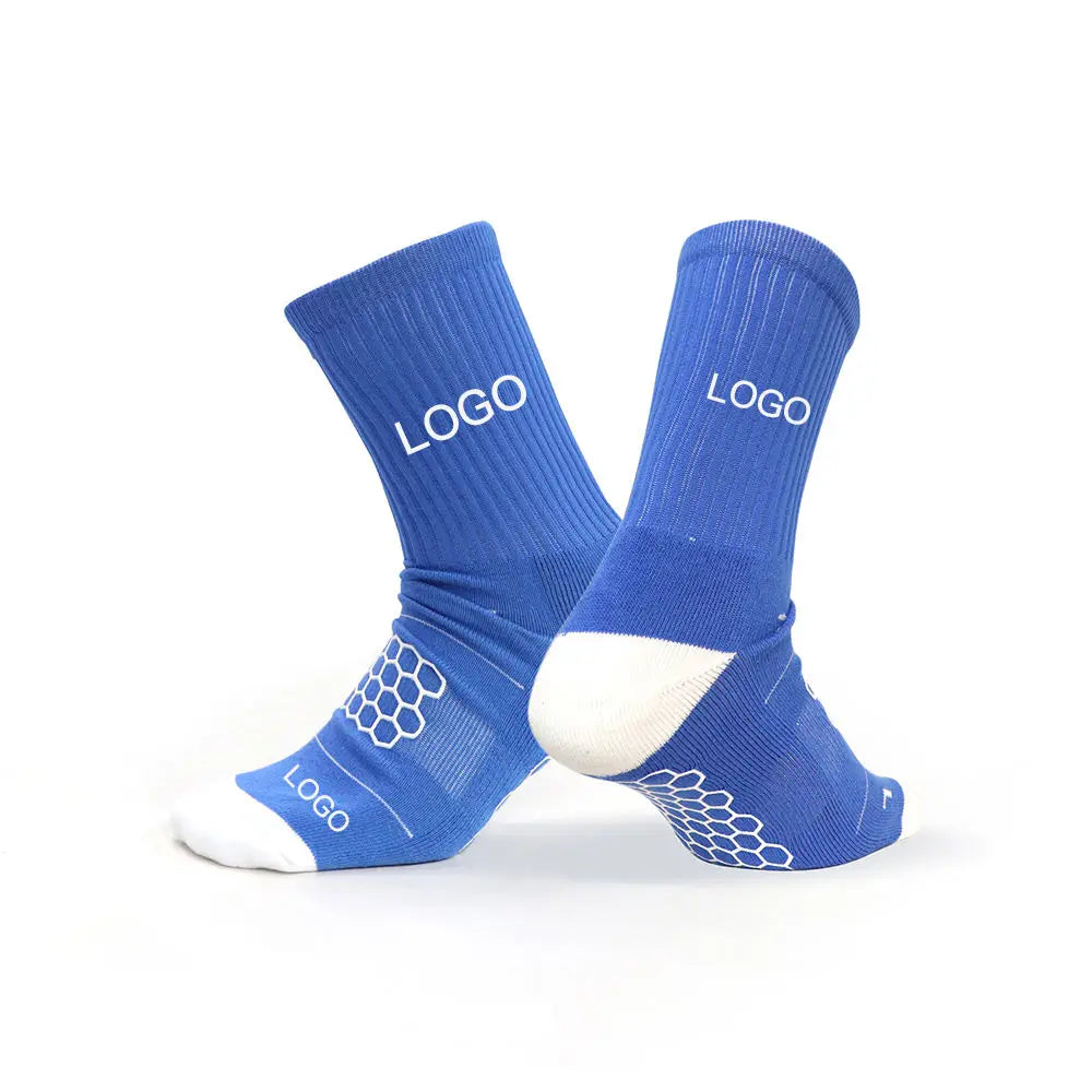 Factory Custom Design Football Grip Socks Double Anti slip Socks With Honeycomb Pattern Men's Sports Soccer Socks