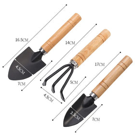 Best Selling 3 Pieces Mini Gardening Tools Set Wooden Bonsai Hand Held Garden Tool Japanese Bonsai Tools