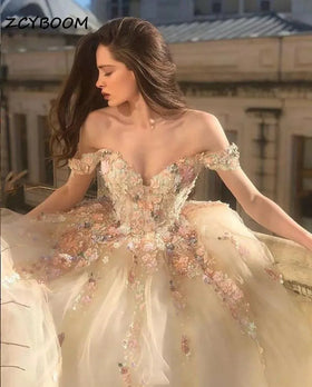 S7941F 2026 New Three -dimensional Flower Super Fairy Wedding Dress Bridal Gown Woman Evening Party Dress