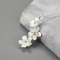 Lotus Fun Wholesale Price Gold Plated 925 Sterling Silver Pendant Forget-me Not Flower Handmade Original Design Women Jewelry