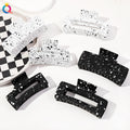 QIYUE Dotted Black White Plastic Matte Hair Claw Clip Women's Hair Accessories