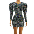 2023 Vestidos Fancy Puff Sleeve Party Gowns Tassel Rhinestone Slim Fit Club Party Mini Dresses Women Short Cocktail Prom Dresses