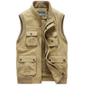 LAYENNE Multi-pocket Man Work Cargo Cotton Oversized Photographer Black Mesh Utility Windproof Outdoor Fishing Cotton Men's Vest