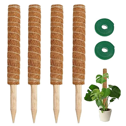Large Natural Coir Eco-Friendly Moss Poles for Home & Garden Climbing Plant Support with Bendable Sticks Hanging Floor Use