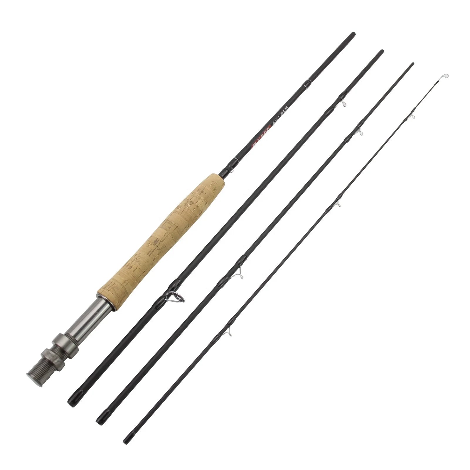 MOQ 100pcs OEM Acceptable 4 Sections Carbon Fiber Fast Action Fly Fishing Rod for River and Stream Use