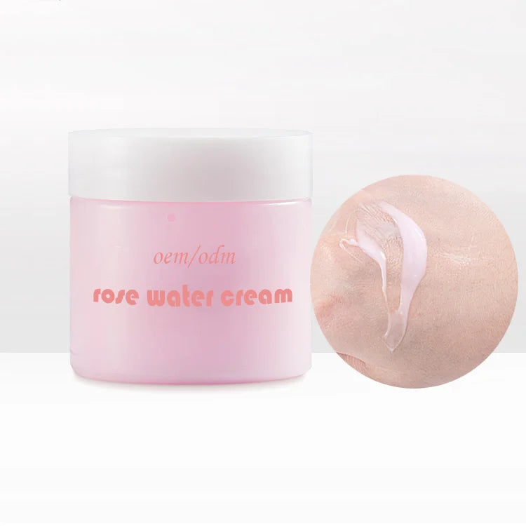 OEM Private Label Pink Super Moisturizer Skin Whitening Brightening Scrub Day Night Rose Water Body Face Cream