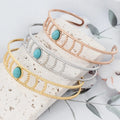 Hot Sale Turquoise Stainless Steel Hollow Rose Gold Simple Stainless Bracelet Steel Bangles