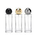 50ml Transparent Empty Glass Spray Bottle Aluminum Lid 15mm Crimp Neck Cylinder Shape Perfume Bottle Pump Sprayer Screen