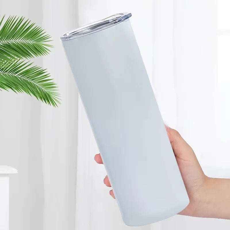 20oz Eco-Friendly Office Stainless Steel Thermos Cup Rainbow Paint Heat Transfer Vacuum Straight Business Water Storage Flask