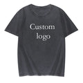 Custom Manufacturer Cheap Price Short Sleeve Black Grey Men Blank Acid Washed T Shirt