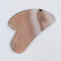 Huiying Custom Packaging Grey Agate Heart Shape Facial Gem Guasha Tool
