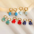 Meetyoo Hot Sale Trendy Waterproof PVD 18K Gold Plated Stainless Steel Hoop Earring Colorful Resin Animal Tarnish Free Jewelry