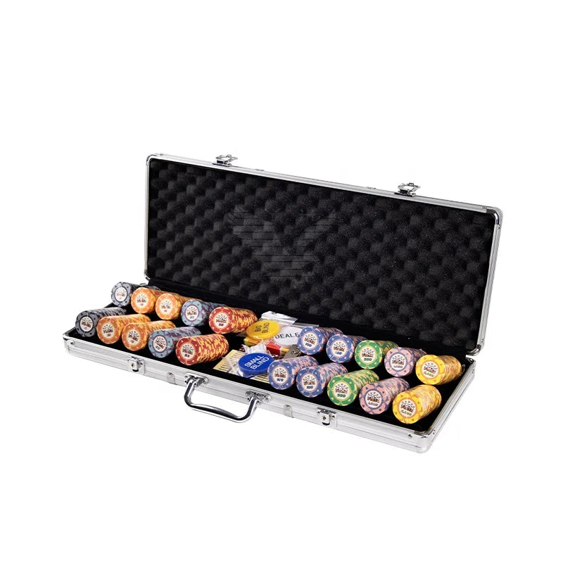 YH Big Discount New Arrival Mix Color 39mm Ceramics Poker Chips Gaming EPT Poker Chips Set With Aluminum Box