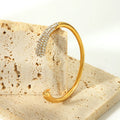 Fashion 18K Gold-Plated Diamond Bangles Stainless Steel Open Bracelet Cubic Zirconia Bangle Waterproof Jewelry Pulseras
