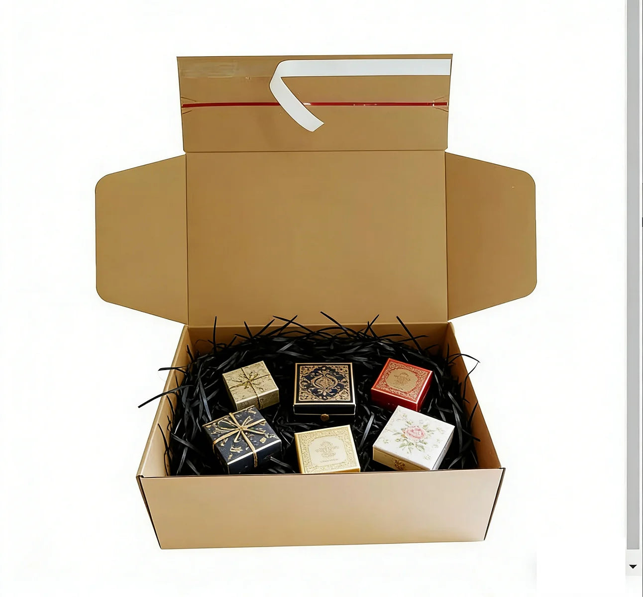 Custom logo Self-Adhesive Sealing Zipper Tear Strip Mailer Mailing Embossed Shipping Boxes Gift Packaging Corrugated Paper Box