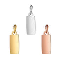 Custom Made Small LOGO Letters Tags Stamped Rectangle Charms Pendant for Jewelry