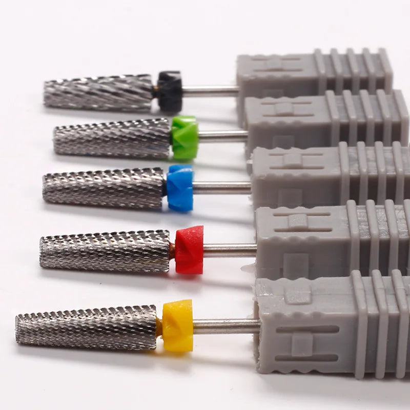 Tapered Nail Drill Bits With Cut 5 in 1 Carbide Nail Bit Milling Cutter for Manicure Nails Accessories Remove Gel Tool
