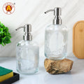 400ml Hand Wash Lotion Pump Dispenser Clear Empty Oval Glass Bottle for Shampoo Soap Hotel and Home Use Manufactory Direct