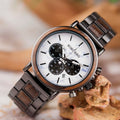 For Bobo Bird Men's Smart Wristwatch Luxury Timepiece Stainless Steel New Fashion Pointer Design Hot Selling Wooden Watch for Me