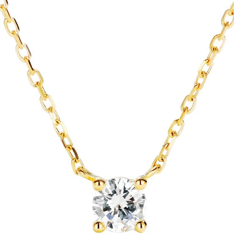 Real 18k Gold Pendant with 1ct 2ct 3ct Lab Grown Synthetic Diamond Charm Necklace Gift for Daughter Niece Girlfriend Wife