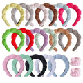 Wholesale Makeup Tools Claw Clip and Wristband Set Custom Facial SPA Headband Sporty Makeup Twisted Sponge Hairband for Women