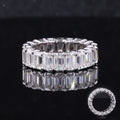 14 Kt  Solid Gold Moissanite Rings Skinny Radiant Oval Oremerald Cut Moissanite Diamond Stone Band Ring