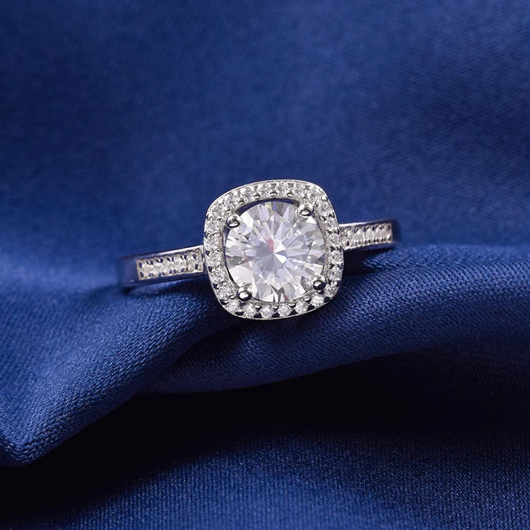 Wholesale Fine Jewelry D VVS Moissanite Women Wedding Rings Sterling Silver 925 Adjustable Rings