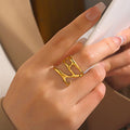 Fashion Jewelry Rings  Gold Plated Open Stainless Steel Hip Hop Ring for Women YRS365