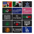 EL Chapo Embroidered Patches Mexican Flag Badge Cloth Patch Iron-on Style Resin Plastic Sew-on Country Flag Pattern Sewing