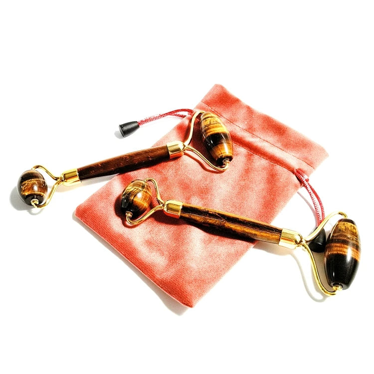 HZ Customized Logo Handmade Yellow Tiger Eye Roller Crystal