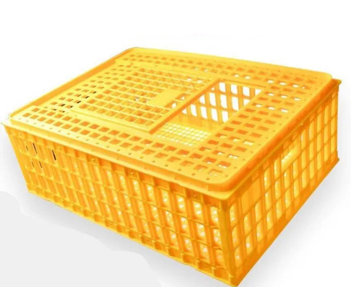 75x55x27 cm Yellow PP Plastic Poultry Transport Cage H Type 12-15 Chicken Capacity New Condition Live Chicken Transportation Box MegaBDM