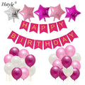 Pink Happy Birthday Decorations for Women Girls Kids Birthday Party Decor with Happy Birthday Banner Balloons ST008