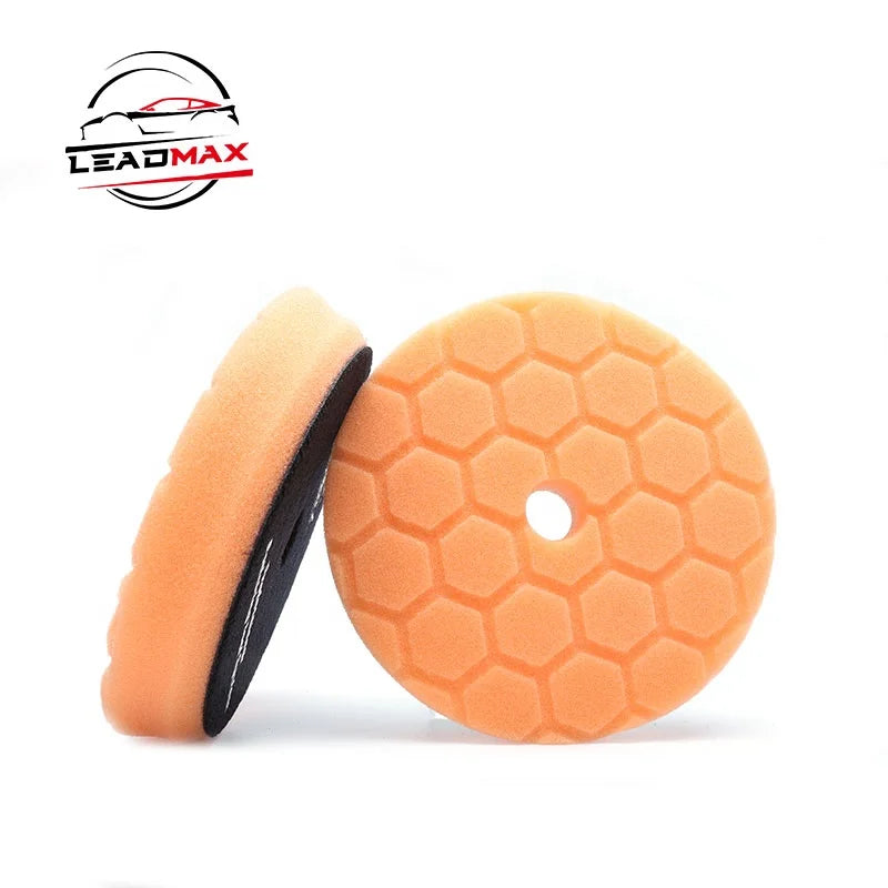 LEADMAX 5'' Beveled Detailing Foam Pads Customizable OEM Waxing Buffing Sponge for DA/RO/GA Car Polisher for Car Body Polishing