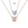 Customized 1ct Moissanite Pendant Necklace with Whiteeal & Yellow Gold 18K Chain Trendy Letter Link Style