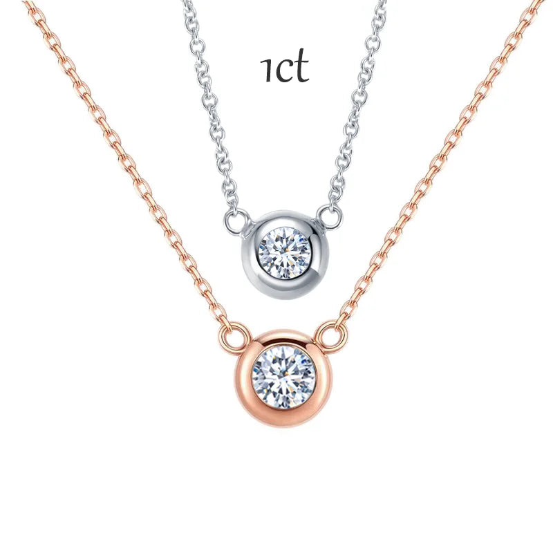 Customized 1ct Moissanite Pendant Necklace with Whiteeal & Yellow Gold 18K Chain Trendy Letter Link Style