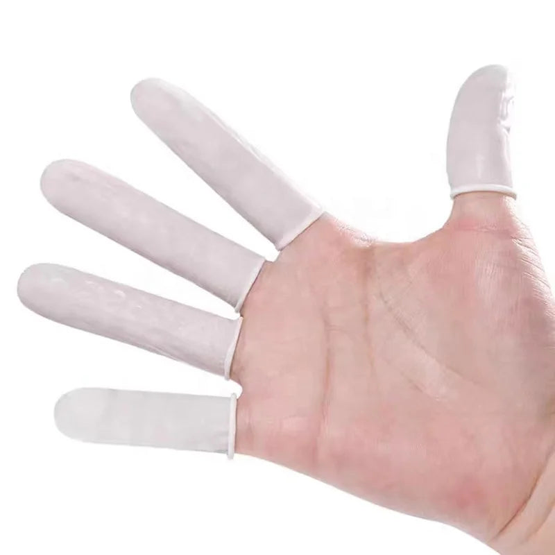 Wholesale 100pcs Disposable Finger Cot White Latex Rubber Finger Cover Manicure Tool