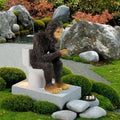Funny Resin Gorilla Toilet Set with Mobile Phone Design-Hand-painted Fashion Decor for Garden and Yard