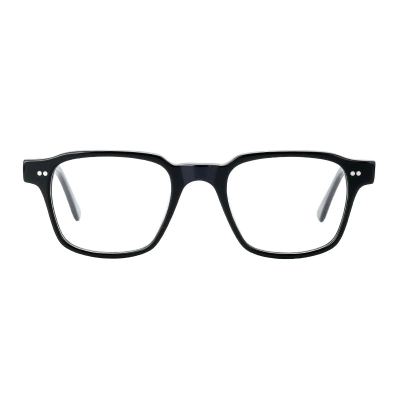 Unisex Retro Vintage Square Optical Acetate Eyeglasses Fashionable Eyewear with Diamond Face Shape Match