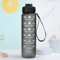 Best Seller 32oz Black Plastic Custom Sport Water Bottle 1 L Gym Fitness Motivational Water Bottle with Time Marker