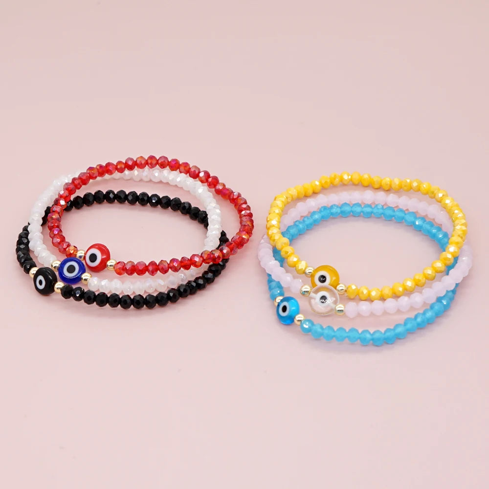 Go2BoHo Turkish Charm Evil Eyes Beaded Bracelet Women Pulsera Fashion Jewelry Boho Colorful Summer Beach Crystal Beads Bracelets
