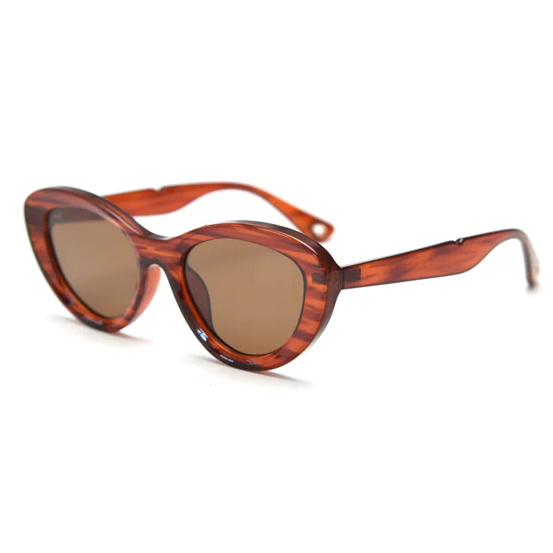 Wholesale Retro Trendy Sunglasses Luxury Vintage Shades Small Cat Eye Plastic Custom Logo Black