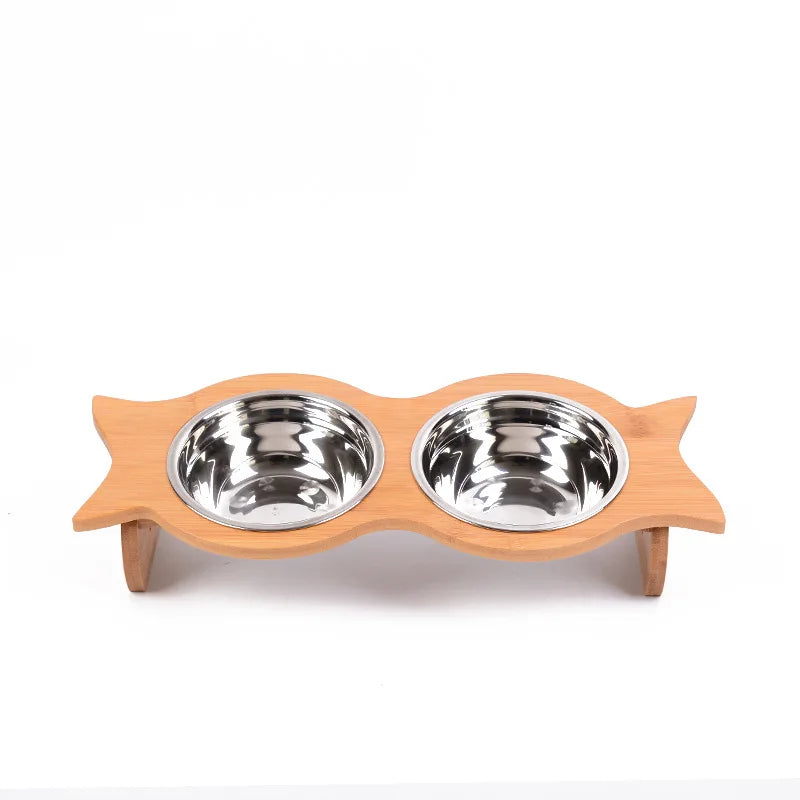 Eco-friendly Wholesale Wooden Pet Dog & Cat Bowl with Rack Sustainable Feeders