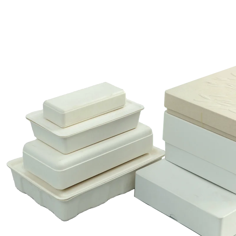 Bamboo Makeup Gift Box Molded Pulp Paper Packaging Eco-Friendly and Stylish Makeup Storage