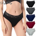ODM Lady's Briefs Soft Stretch Bikini Cross-border Underpants Girls' Cotton Lace Trim Middle Waist Women's Underwear