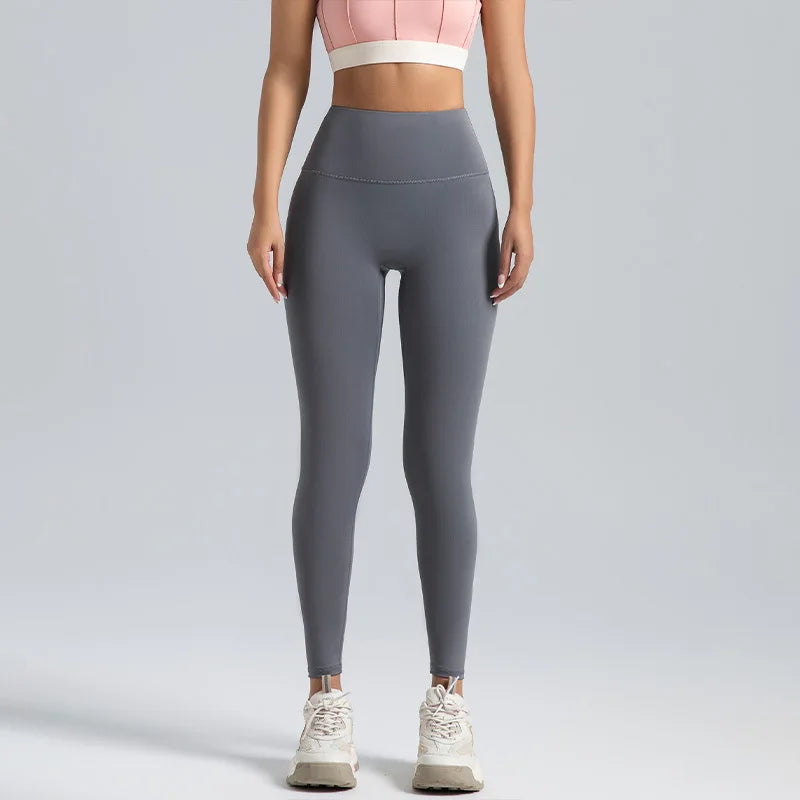 2025 New Wholesale Custom Spandex Polyester Solid Ankle-Length Seamless Breathable High Waist Butt Lift Gym Workout Yoga