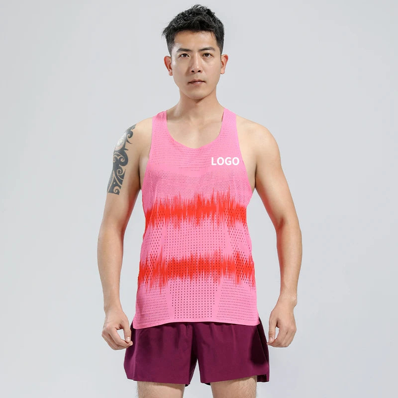 Custom Lightweight Vest Quick Dry Breathable Marathon Tank Top Square Sporty Design for Running Singlet Sublimation Print