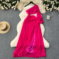 Banquet Dress a Unique and Niche Design a Hollowed Out Slit Dress for Women