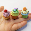 Hot Sale Hand Paint Craft Large Size 3d Miniature Ice Cream Cupcake Resin Cabochon for Keychain Making
