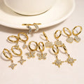 SSeeSY Custom Design Joyas Bulk Zircon Plated Gold Fashion Heart butterfly Stainless Steel Jewelry Hoop Earrings for Women Girl