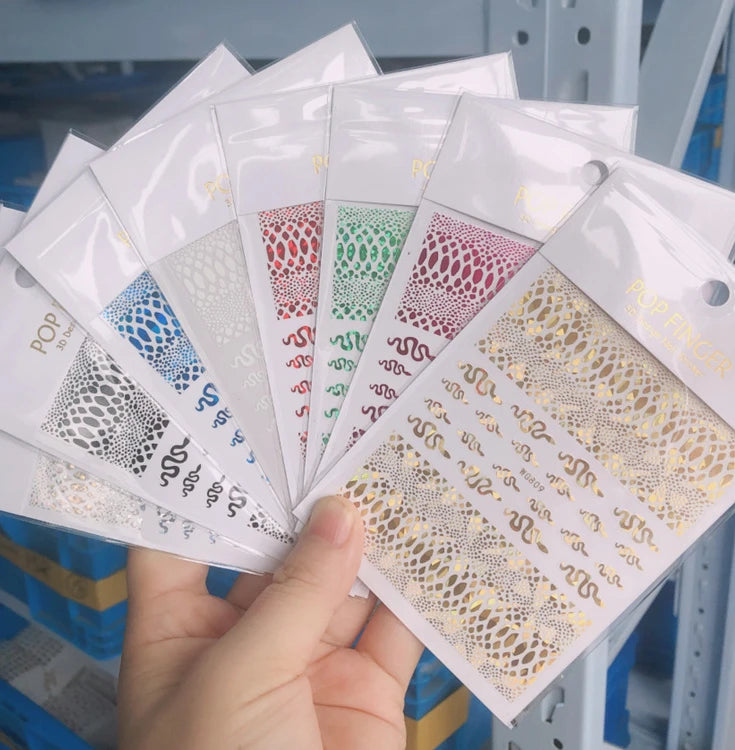 Newest 3D Snake Nail Art Sticker Decoration Animal Nail Decals Nail Art Accessories